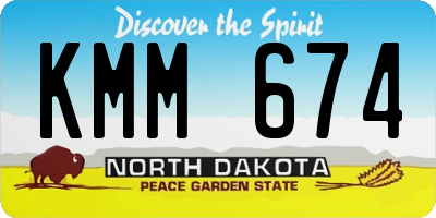 ND license plate KMM674