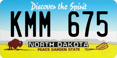 ND license plate KMM675