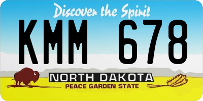 ND license plate KMM678