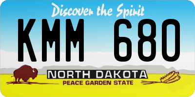 ND license plate KMM680