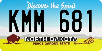 ND license plate KMM681
