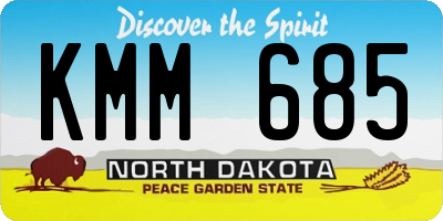 ND license plate KMM685