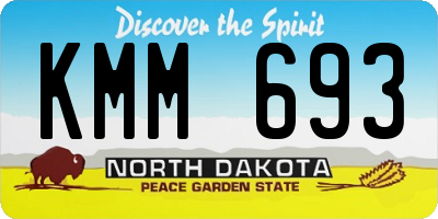ND license plate KMM693