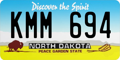 ND license plate KMM694