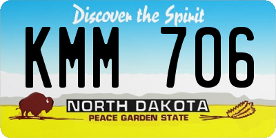 ND license plate KMM706