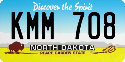 ND license plate KMM708