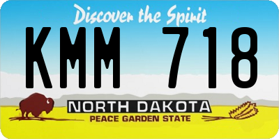 ND license plate KMM718