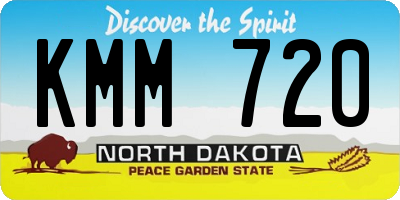 ND license plate KMM720