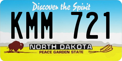 ND license plate KMM721