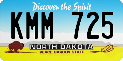 ND license plate KMM725