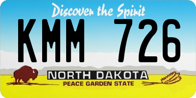 ND license plate KMM726