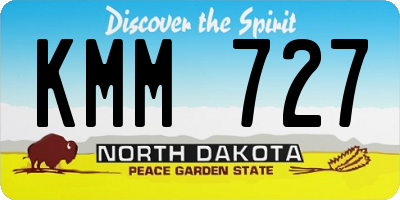 ND license plate KMM727