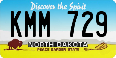 ND license plate KMM729