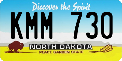 ND license plate KMM730
