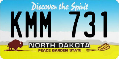 ND license plate KMM731