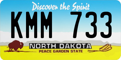ND license plate KMM733