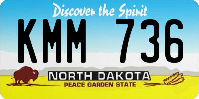 ND license plate KMM736