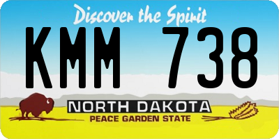 ND license plate KMM738