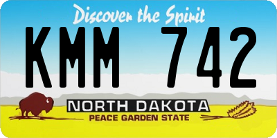 ND license plate KMM742