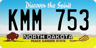 ND license plate KMM753