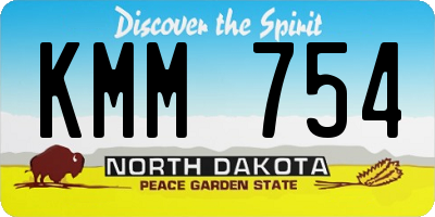 ND license plate KMM754