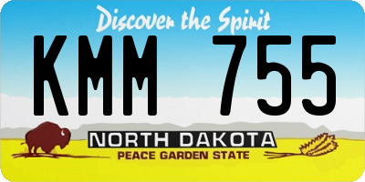 ND license plate KMM755