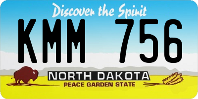 ND license plate KMM756
