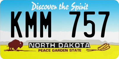 ND license plate KMM757