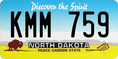 ND license plate KMM759