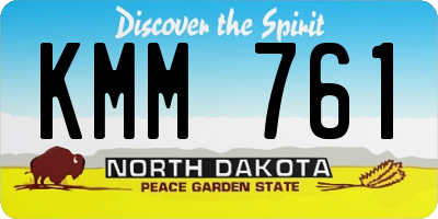 ND license plate KMM761