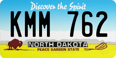 ND license plate KMM762