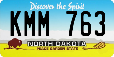 ND license plate KMM763