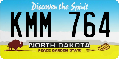 ND license plate KMM764