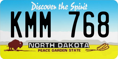 ND license plate KMM768