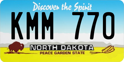 ND license plate KMM770