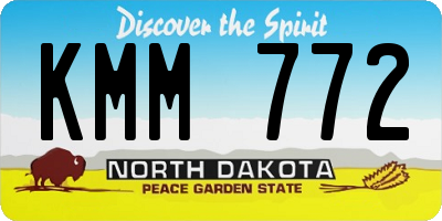 ND license plate KMM772
