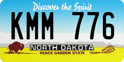 ND license plate KMM776