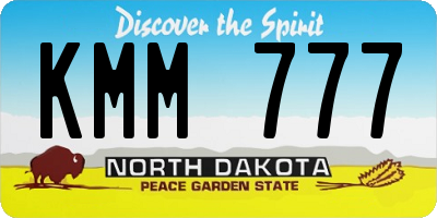 ND license plate KMM777