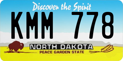 ND license plate KMM778