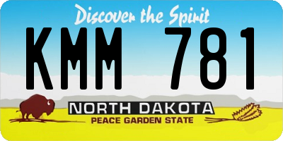 ND license plate KMM781