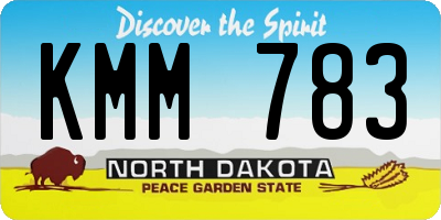 ND license plate KMM783