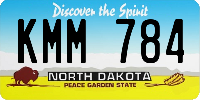 ND license plate KMM784