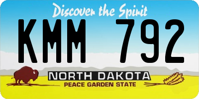 ND license plate KMM792
