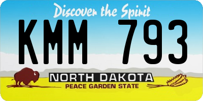 ND license plate KMM793