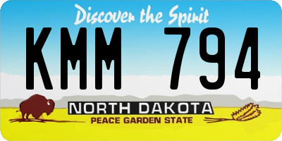 ND license plate KMM794
