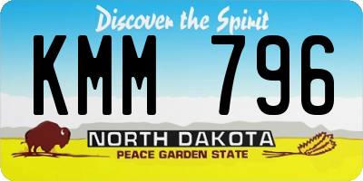 ND license plate KMM796