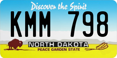 ND license plate KMM798
