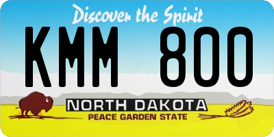ND license plate KMM800