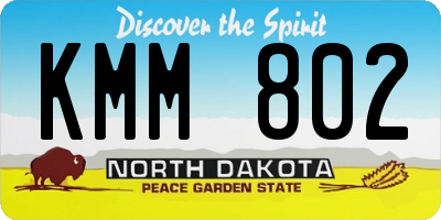 ND license plate KMM802