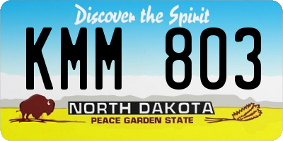 ND license plate KMM803